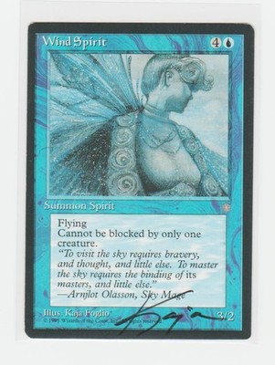 Magic the Gathering ~ Wind Spirit ~ M/NM ~ Ice Age ~ Signed by Artist #3