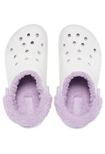 Crocs Baya lined fuzz strap clog white/lavender Men Size 12 NWT 65