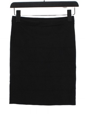 Max Studio Damen Minirock S schwarz Viskose mit Nylon kurz Mini