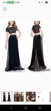 RARE Terani Couture Black Two-Piece Beaded  Lace Gown: Item  1611P1024.