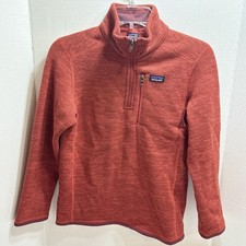 Patagonia Better Sweater 1/4 Zip Fleece Jacket Boys Girls L Size 12 Rust/Orange