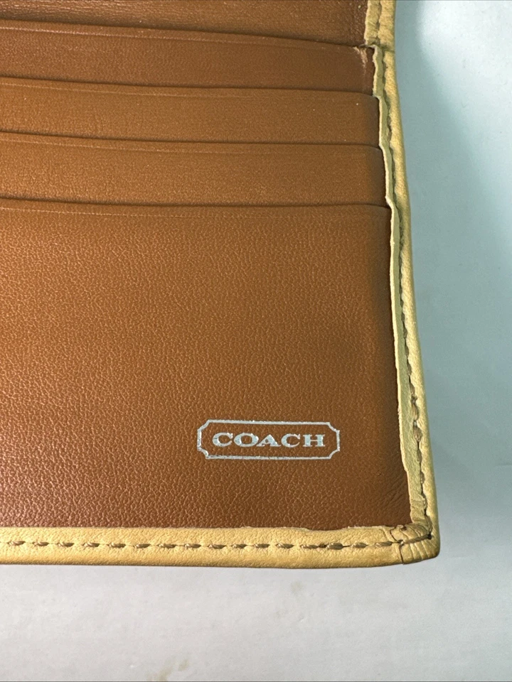 Cartera Coach de Colección Marrón Claro Tostado Triple Tamaño Completo Cuero Genuino Clásica Foto 4 de 4