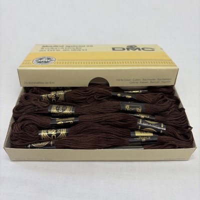 24 DMC Stickgarn Mouline Special 25 100% Cotton Brown #938 Embroidery Thread New