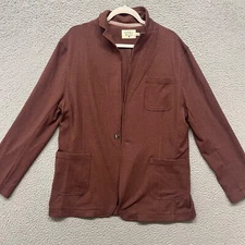 The Normal Brand Blazer Mens XL Brown Knit Tailored Fit Stretch Preppy Hipster