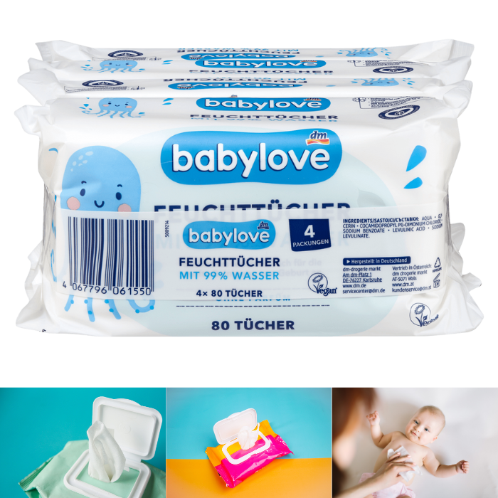 babylove Feuchttcher 99% Wasser, 4x80 Tcher, sanfte Reinigung, 320 Stck  | eBay.de
