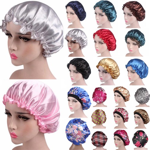 Silk Satin Night Sleep Cap Hair Care 