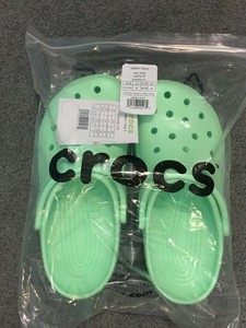 neo mint fuzzy crocs
