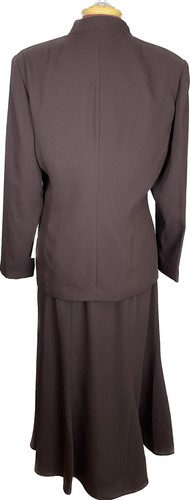 St. Anthony Evening Women's Skirt Suit Beaded Brown Size 12 - Picture 3 of 7