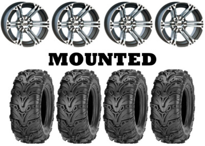 Kit 4 ITP Mud Lite II 2 Tires 28x9-14/28x11-14 on ITP SS212 Machined Wheels 550