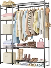 Wardrobe Closet Portable Clothes Rack with 4 Tiers Shelves,Freestanding Closet