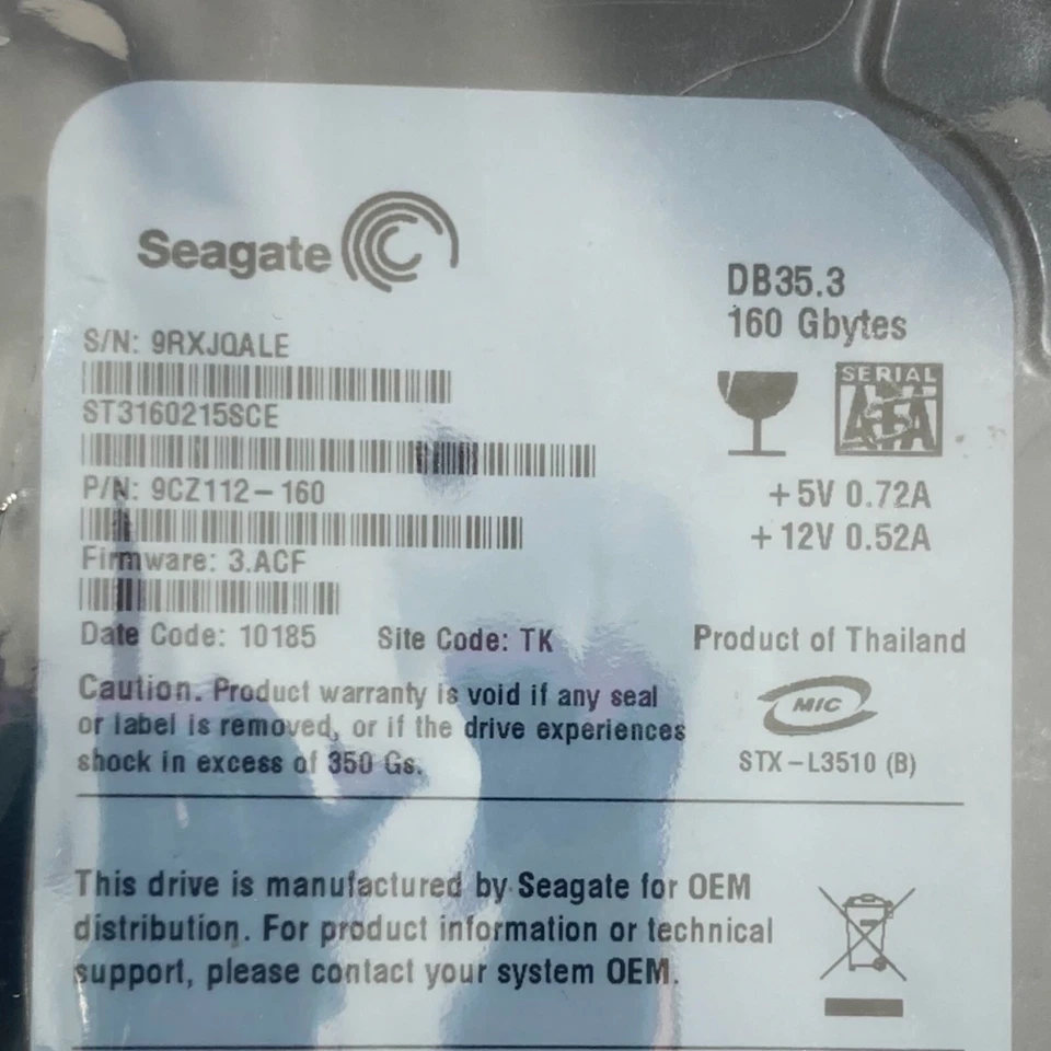 2-PACK Hard Drive Bundle: 9CZ112-160, 633739-001 - *SEE CONDITION - NOT TESTED* - Image 3 of 4
