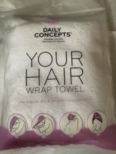 Daily Concepts Your Hair Wrap Towel Anti Frizz White NEW