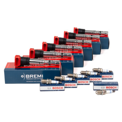 6x BREMI Zündspule + 6x BOSCH Zündkerze für AUDI A4 (B6 B7) A6 (C5) A8 (4E) 3.0