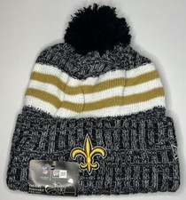 NWT- New Orleans Saints  New Era  Removable  Pom NFL Logo Beanie Hat-OSFM