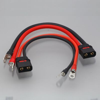 QS8 Male to M6 Ring O Lug 88A 110A High Current Battery Charging Leads 6AWG 8AWG