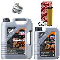 MotoröL Filter Set 4210 0W-30 Liqui Moly 6 Liter + Schraube FüR VW Tiguan 2.0