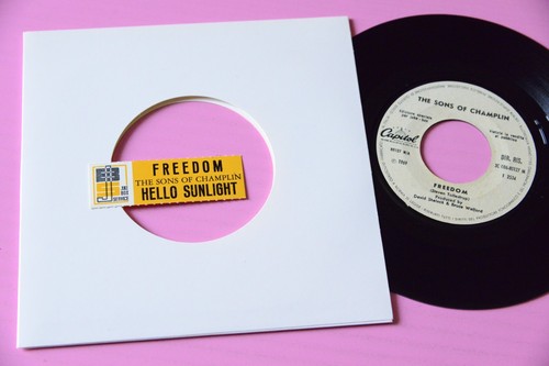 The Sons Of Champlin Freedom Hello Sunlight EX 7" 45 Sticker Juke Box Strip