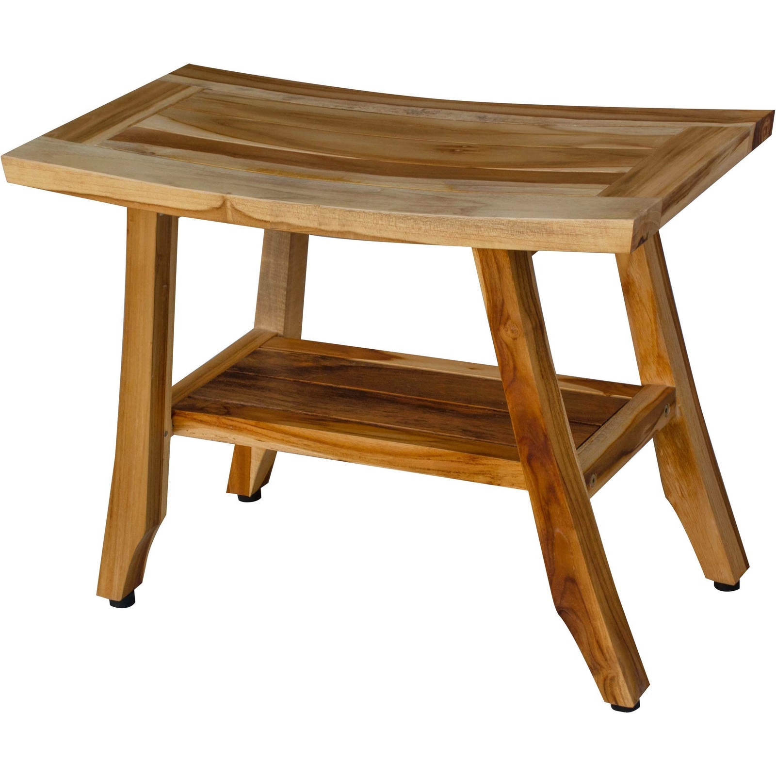 Прямоугольная душевая скамья из натурального тика размером 18 X 24 дюйма с полкой 35590₽