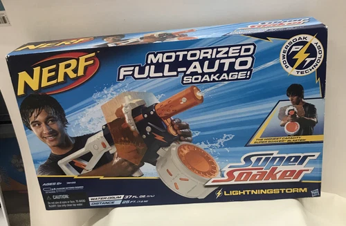 Nerf Super Soaker Lightningstorm - Motorized Full Auto Soakage Water Drum NIB