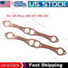2x SBC Oval Port Copper Header Exhaust Gaskets For SB Chevy 327 305 350 Reusable