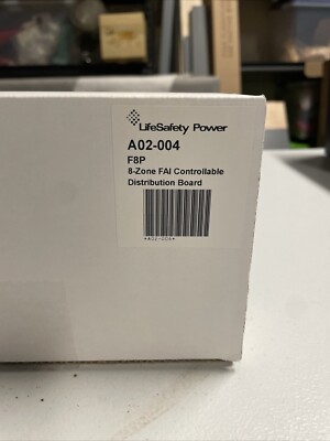 Life Safety Power A02-004 F8P 8-Zone FAI Controllable Distribution Board. New