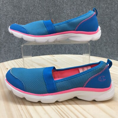 Champion Shoes Womens Slip On Sneakers Blue Comfort Round Toe Low Top 