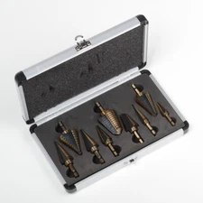 9 pc Quick Change Step Drill Bit Set [SAE] Black &cobalt High Quality HSS