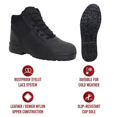 Rothco Black Forced Entry Boots Leather Tactical Public  display picture 1