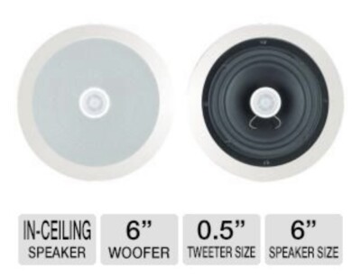 BIC Speakers muro Architectural Series M-SR6 Pair White In Wall Open Box