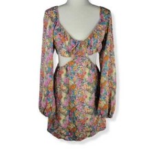 Wild Fable Floral long sleeve dress with side cutout XXL