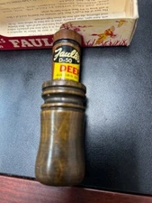 Faulks Deer Call Model # D-50 In Original Box  Wooden Duck Goose 1960's