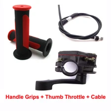 Thumb Throttle Cable Handle Grips For 50-250cc ATV Quad 4 Wheeler Motorcycle