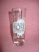 Tequila Rose Strawberry Cream Tall Shot Glass Jigger Shooter Cordial Shot Glass