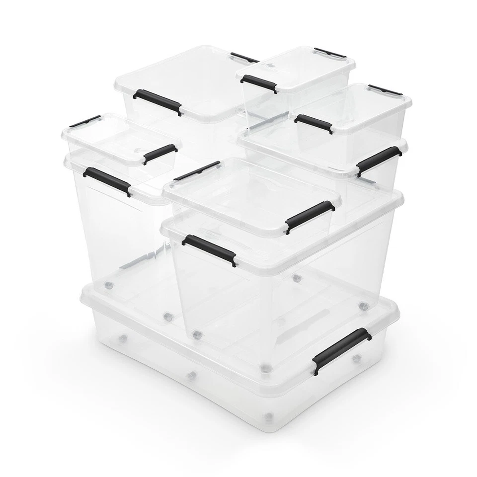 SimpleStore Box Récipient de stockage transparent de 6,5 L avec couvercle et ... - Photo 3/4