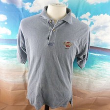 Hard Rock Cafe Boston grey cotton blend Polo Shirt. UK men's size Medium
