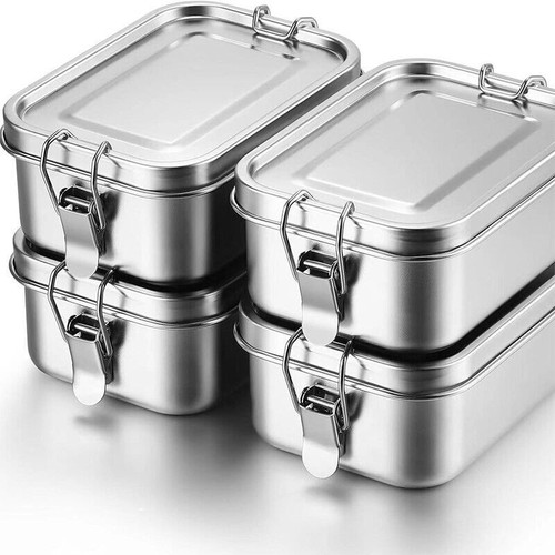850ml Stainless Steel Square Bento Box Durable Leakproof Food Storage Container - Picture 8 of 12