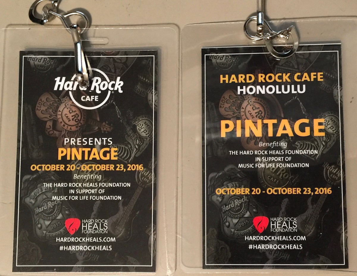Hard Rock Cafe HONOLULU 2016 PINTAGE PIN Event Attendee Laminate