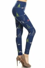 New Womens Christmas Leggings Strech Pants High Waist 30 Styles Pencil Trousers