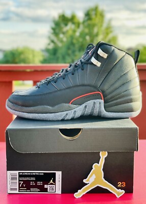 Nike Air Jordan 12 Utility Grind Black Crimson GS Size 7Y / Women 8.5 Dunk Max 3