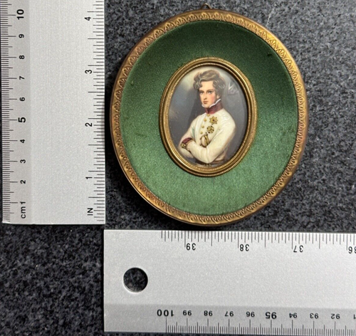 Ancien tableau miniature peinte Portrait de l'Aiglon Napoléon Daffinger encadrée - Photo 4/4