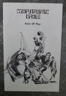 Vtg 1970s Computamatic Game 12 Page Rule Book-Electronic Data Controls Co.