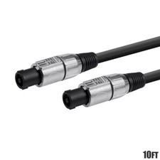 10FT NL4FC 4-Pole SpeakON Speaker Audio Cable Connector w/ 4x 12AWG Conductors