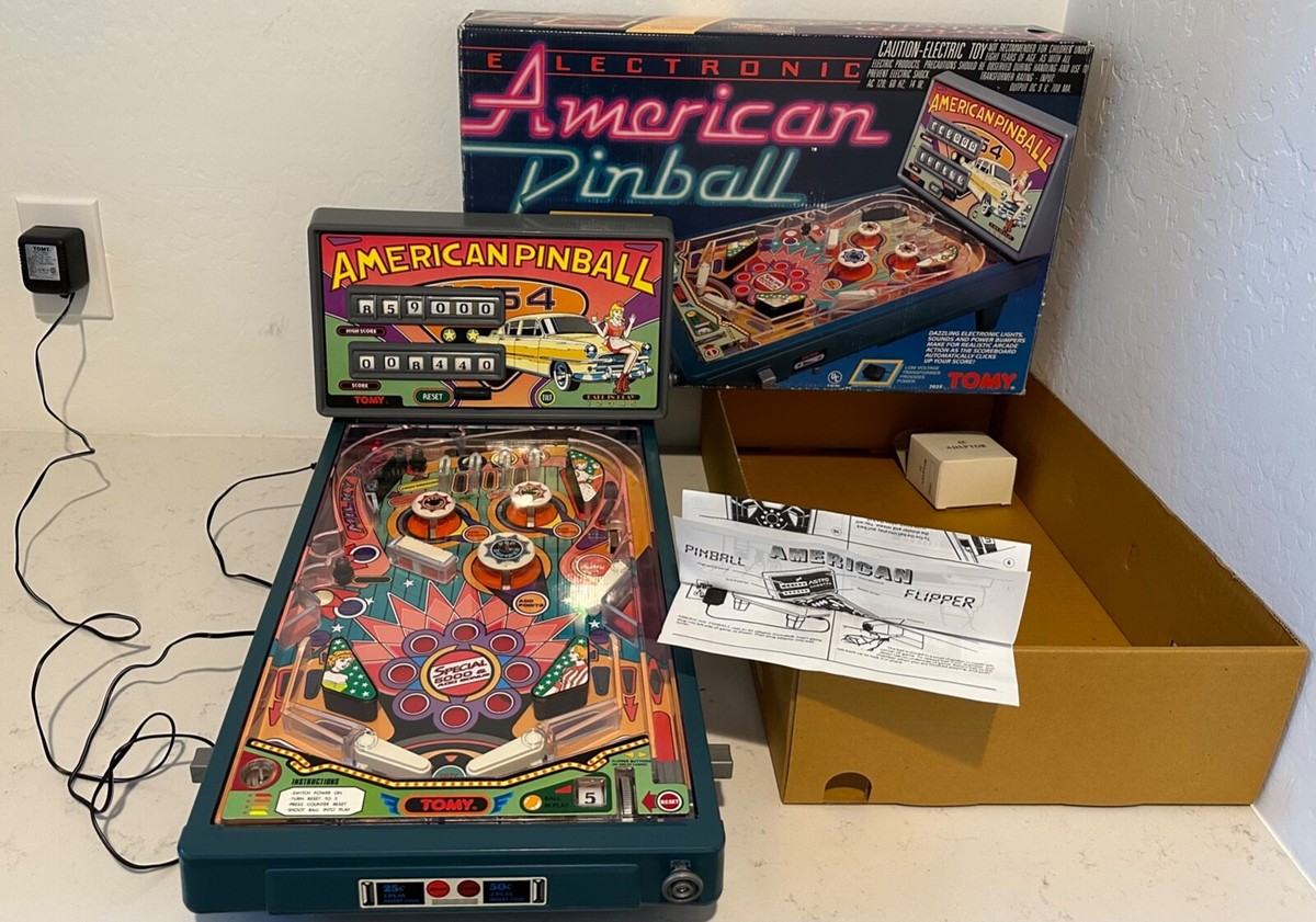 Tomy American Electronic Pinball Machine WITH Original Box