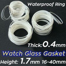 16 to 40mm White Gasket Watch Crystal Sealing O-Ring Front Watch Case Glass Ring