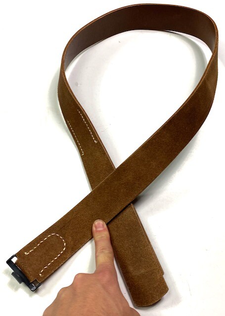 WWI GERMAN M1898 COMBAT FIELD EQUIPMENT BROWN LEATHER BELT- SIZE 2 (32-38 WAIST)