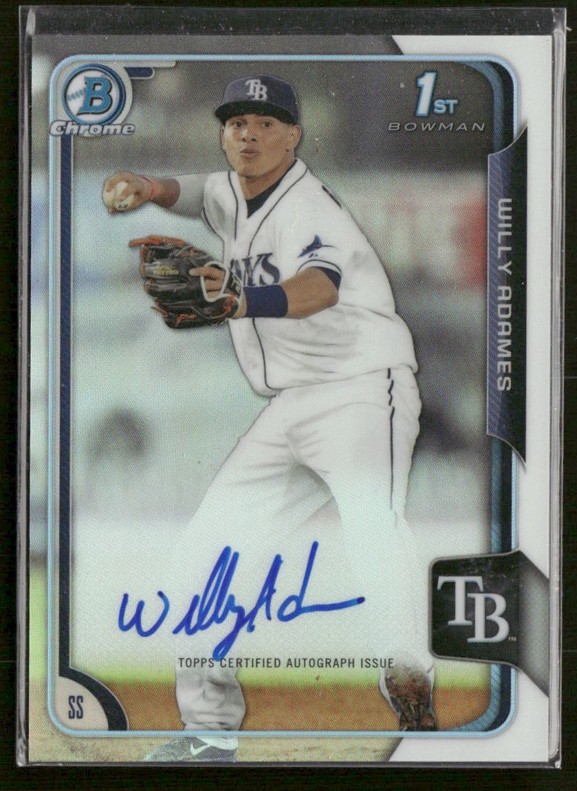 2015 Bowman Draft Chrome Prospect Auto 1st Bowman Willy Adames Refractor /499