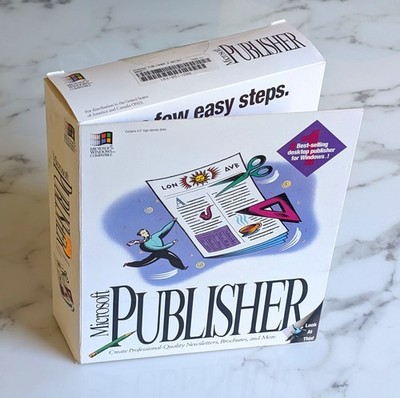 Vintage Microsoft Publisher 2.0 Sealed New in Box (1993) 3.5'' Floppy Disks