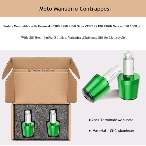 Motorcycle Motorcycle 22mm 7/8" Handlebar End for Z250 Handlebar Ends Green - Picture 4 of 6