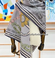 2025 Sallys 70% Cashmere 30% Silk Stole Tassel Print Double Face Scarf Shawl 53"