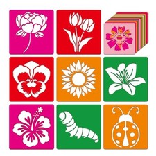 24 Pcs Stencils for Kids Spring Themed Outside Sidewalk Chalk Stencils 5"